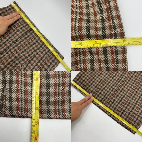 Jil Sander Check Plaid Pencil Skirt Brown High Waisted Wool Vintage - Picture 7 of 8
